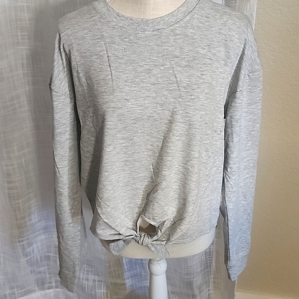 90 Degree By Reflex Tie Front Long Sleeve Crop Top